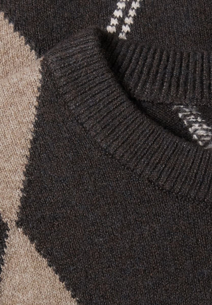 Pullunder mit Rundhals und Argyle-Muster