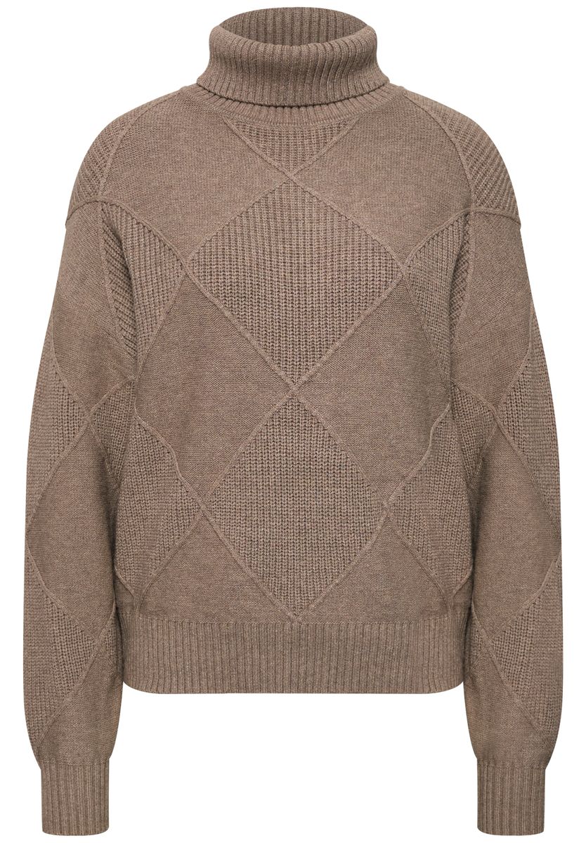 Pullover mit Rollkragen und Strukturmix
