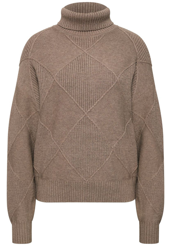Pullover mit Rollkragen und Strukturmix