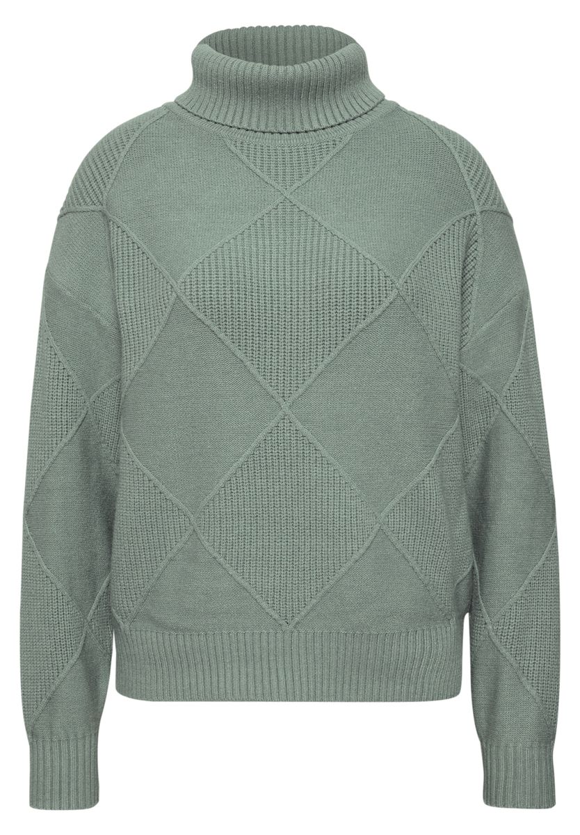 Pullover mit Rollkragen und Strukturmix