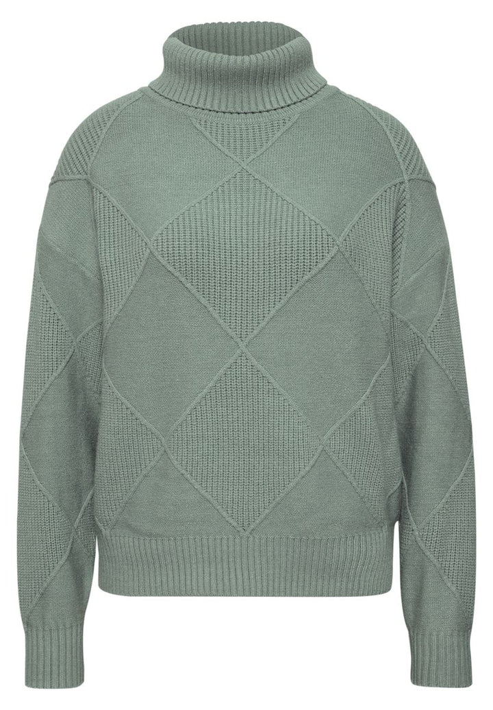 Pullover mit Rollkragen und Strukturmix