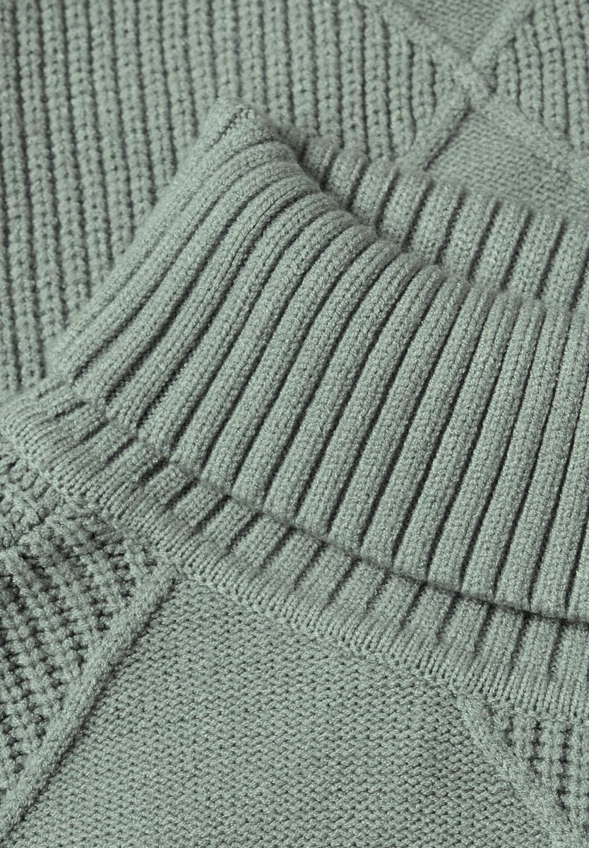 Pullover mit Rollkragen und Strukturmix