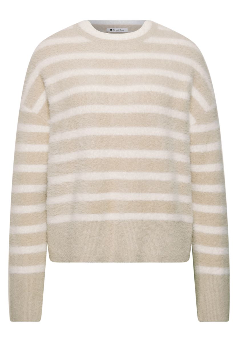 Langarm Pullover mit Rundhals und Streifen