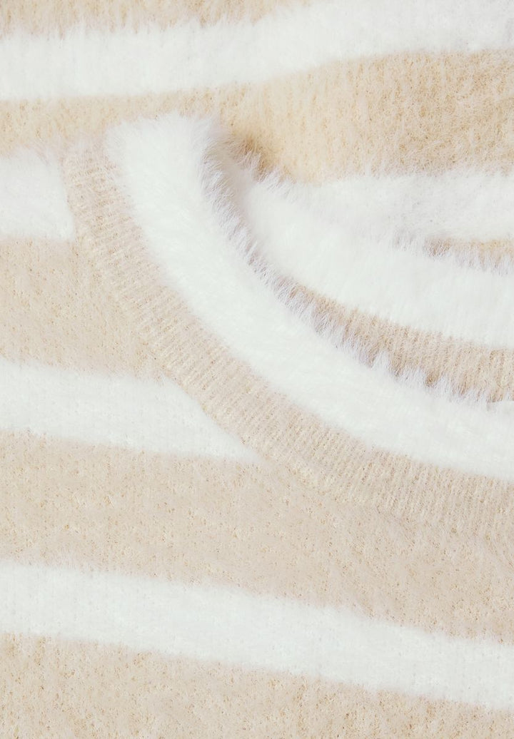 Langarm Pullover mit Rundhals und Streifen
