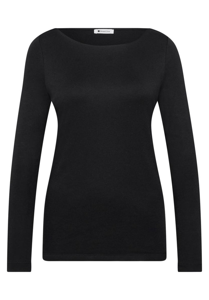 Basic Shirt mit U-Boot-Ausschnitt
