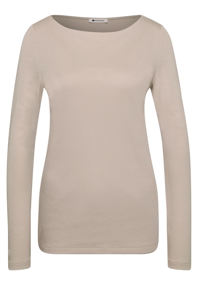 Basic Shirt mit U-Boot-Ausschnitt