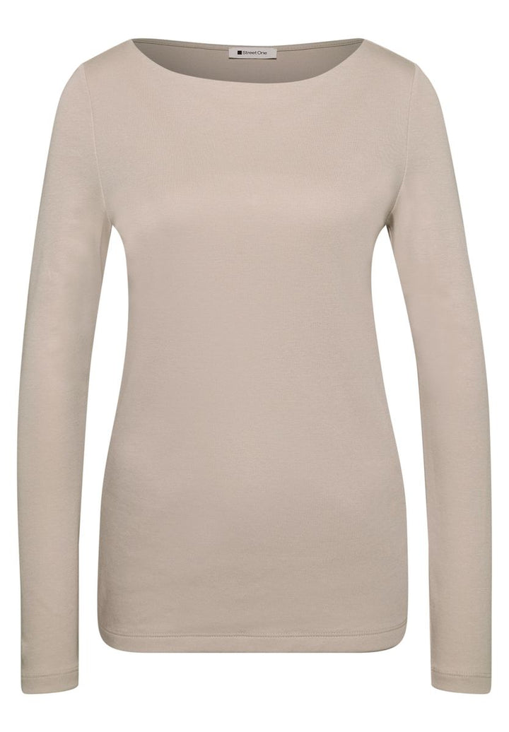 Basic Shirt mit U-Boot-Ausschnitt