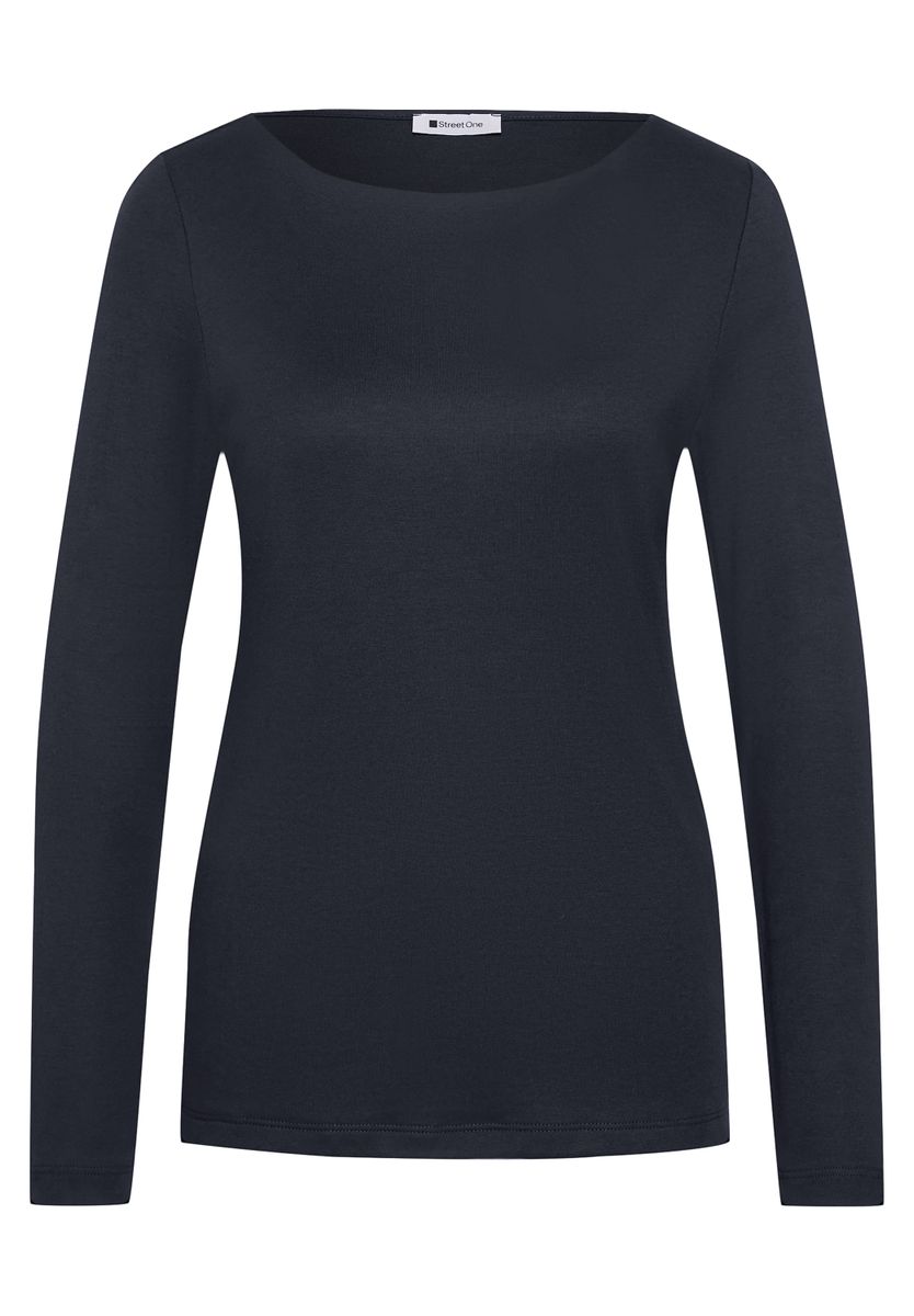 Basic Shirt mit U-Boot-Ausschnitt