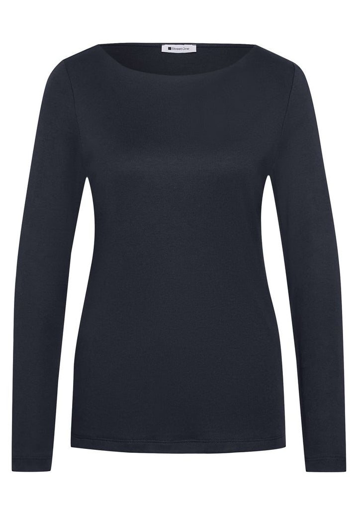 Basic Shirt mit U-Boot-Ausschnitt