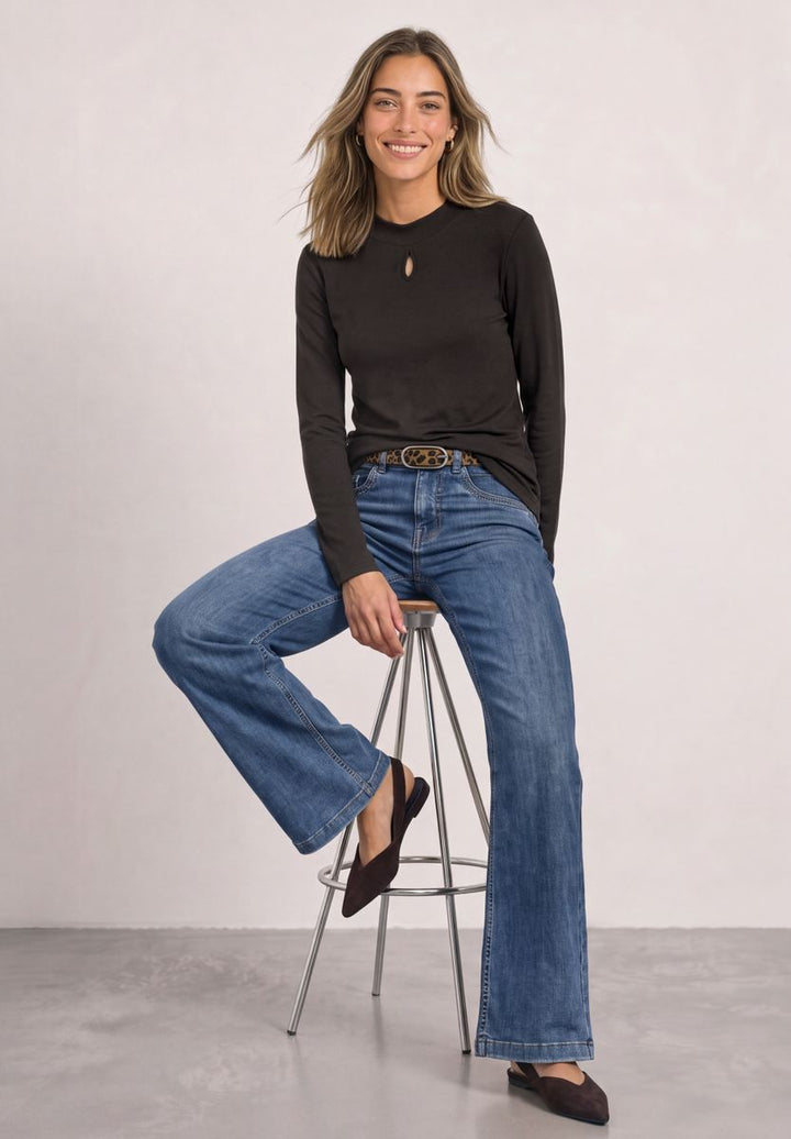 Shirt mit Turtle Neck und Schlitzdetail
