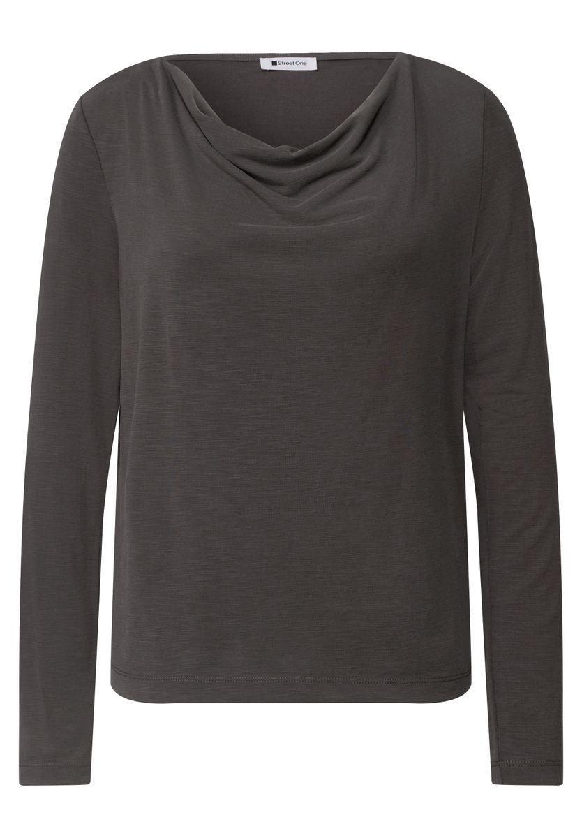 Silk-Look Shirt mit Wasserfall-Front