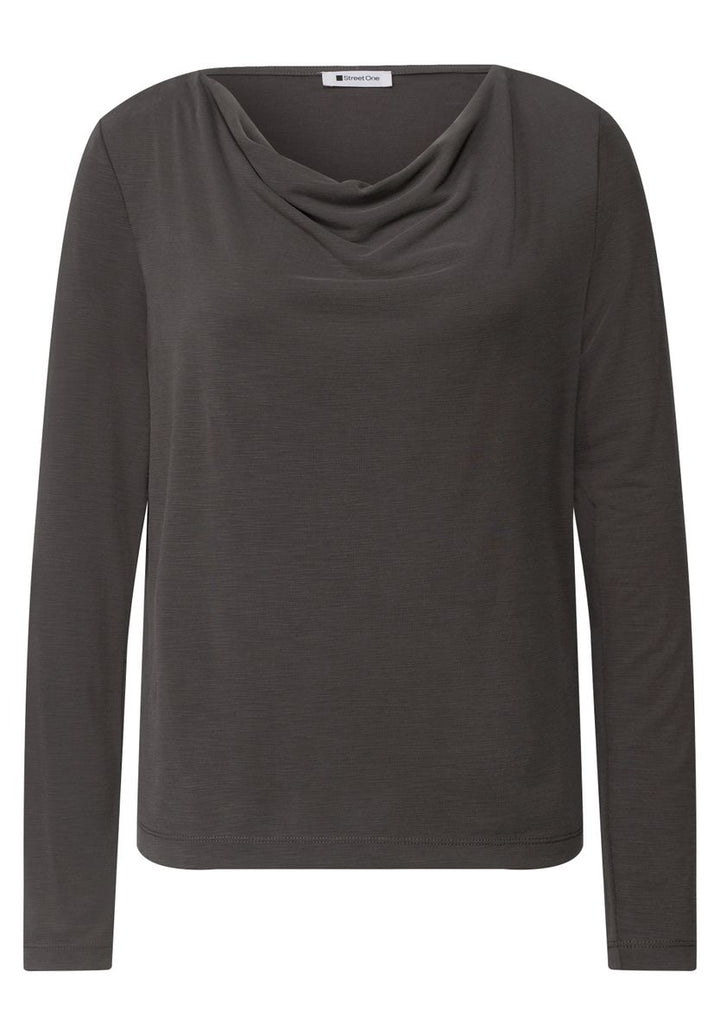 Silk-Look Shirt mit Wasserfall-Front
