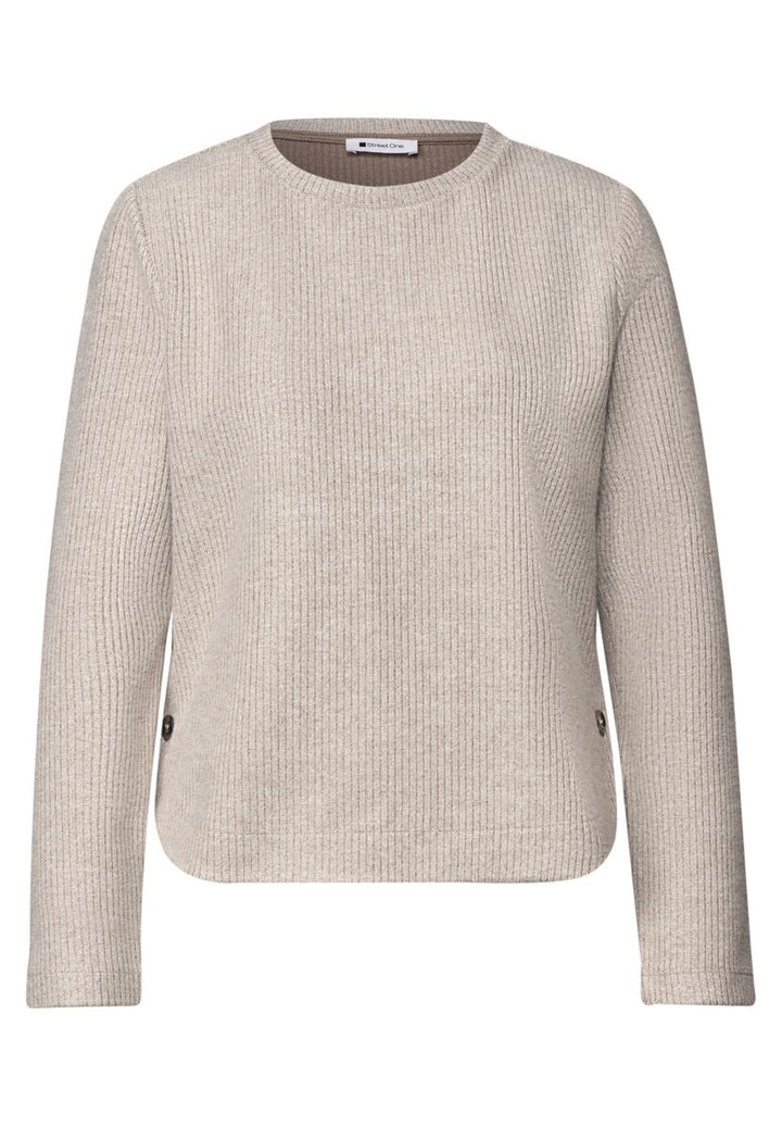 Langarm Shirt mit seitlichen Knopfdetails