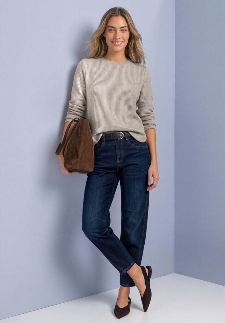 Langarm Shirt mit seitlichen Knopfdetails