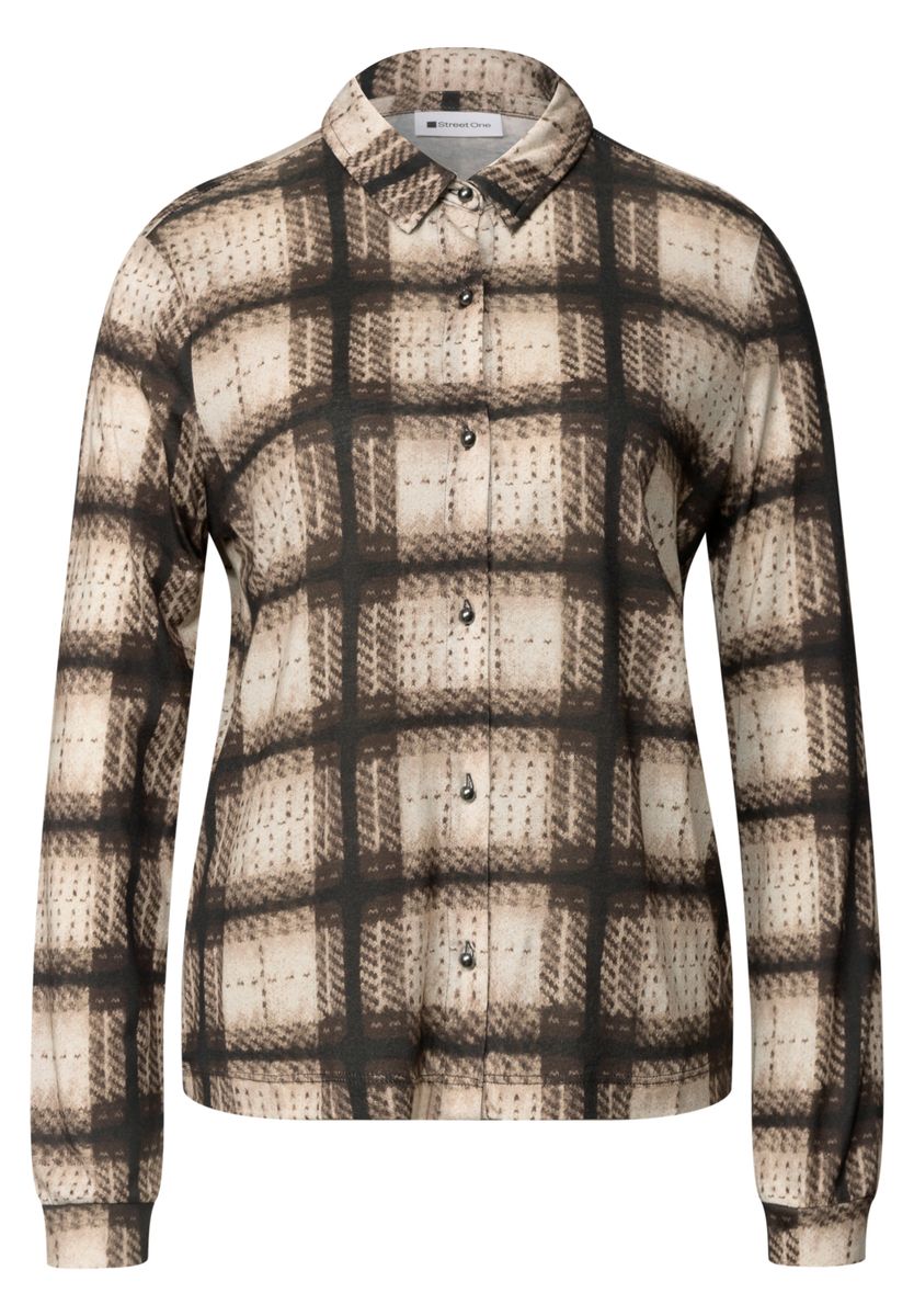 Langarm Jersey Shirt im Blusen-Look