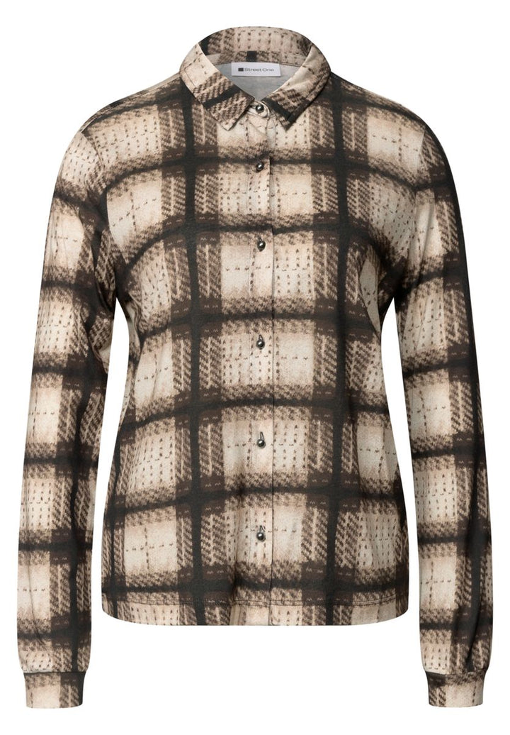 Langarm Jersey Shirt im Blusen-Look