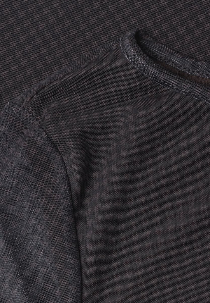 Shirt aus Mesh mit langen Volant-Ärmeln