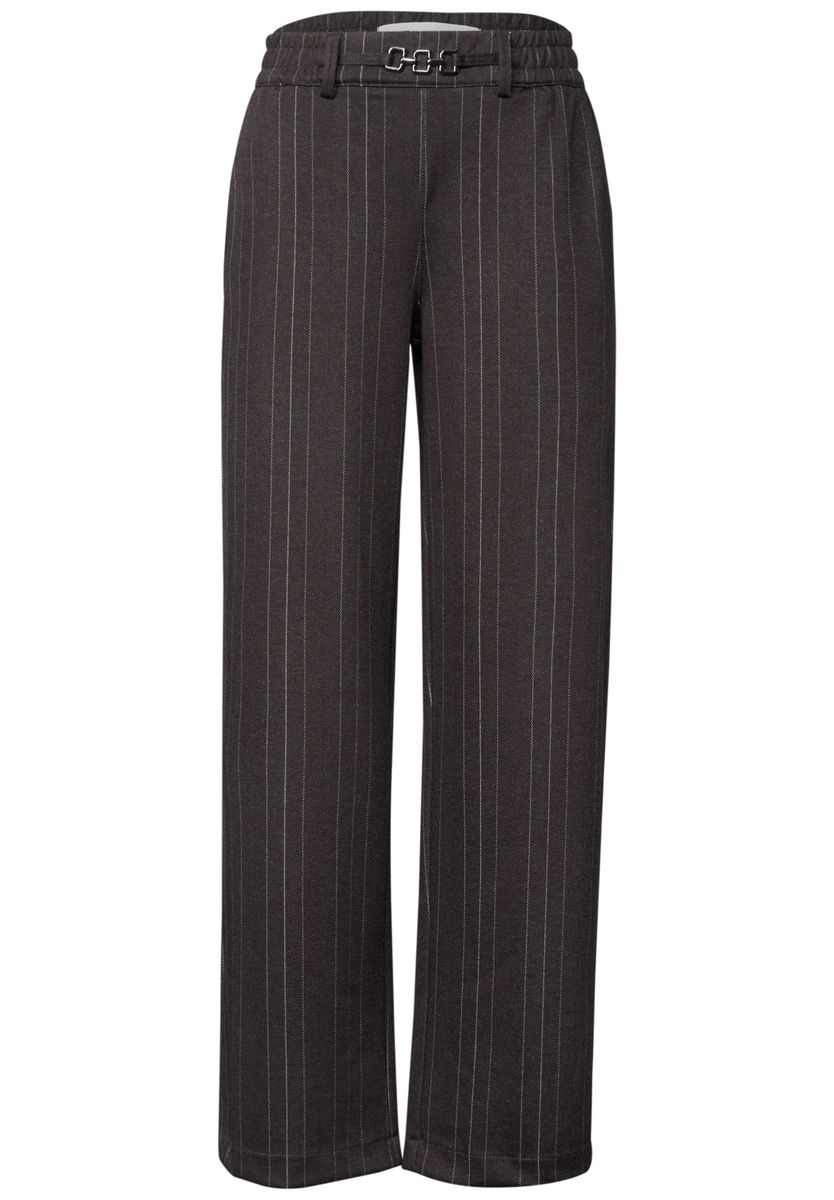 Straight Leg Hose mit Streifen und Schnalle