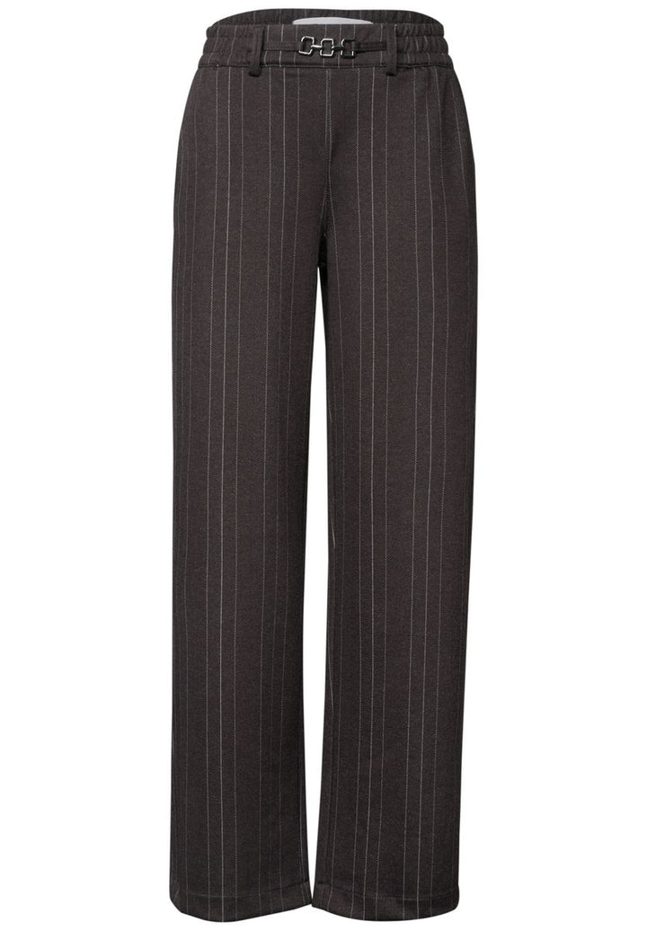 Straight Leg Hose mit Streifen und Schnalle