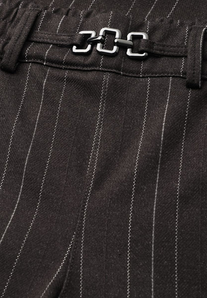 Straight Leg Hose mit Streifen und Schnalle