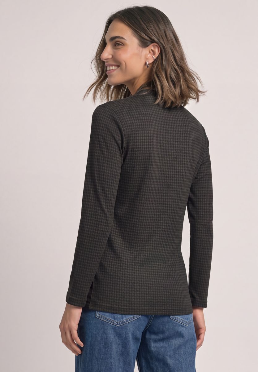 3/4-Arm Shirt mit Turtle Neck und Print