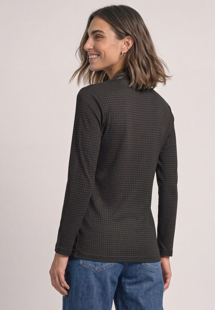 3/4-Arm Shirt mit Turtle Neck und Print