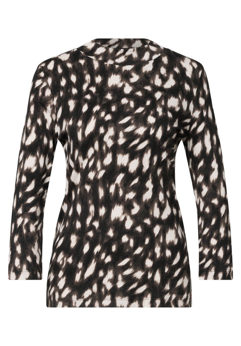 3/4-Arm Shirt mit Turtle Neck und Print