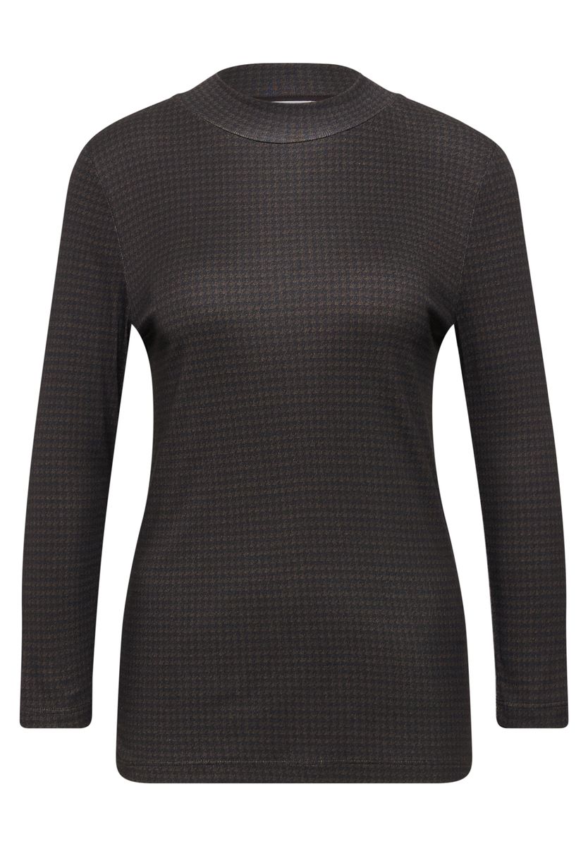 3/4-Arm Shirt mit Turtle Neck und Print
