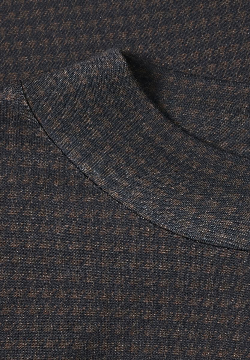 3/4-Arm Shirt mit Turtle Neck und Print