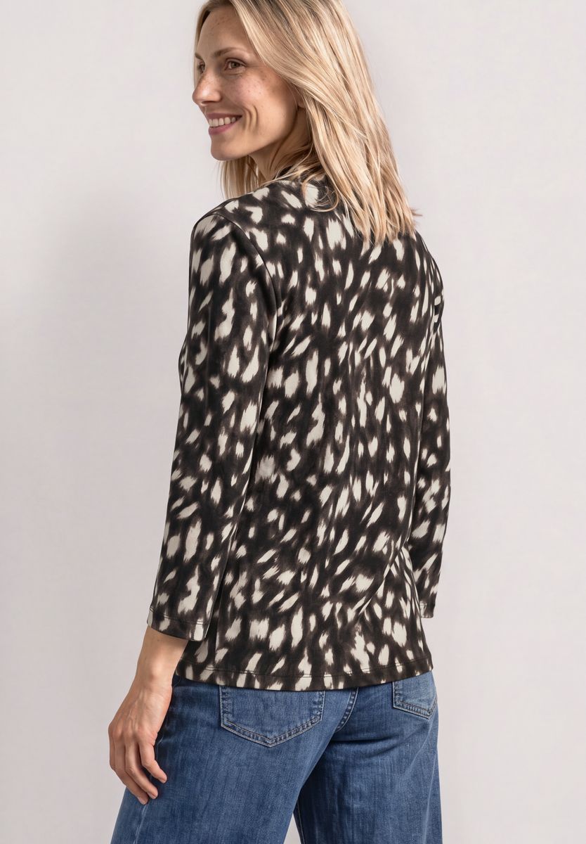 3/4-Arm Shirt mit Turtle Neck und Print