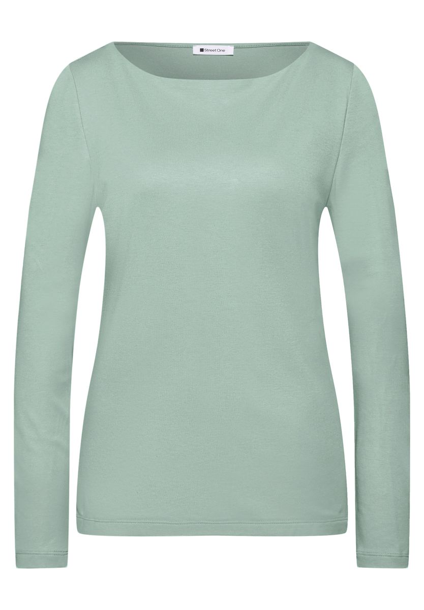 Basic Shirt mit U-Boot-Ausschnitt