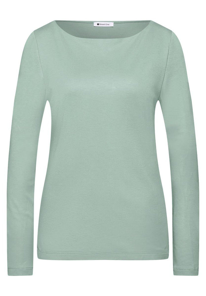 Basic Shirt mit U-Boot-Ausschnitt