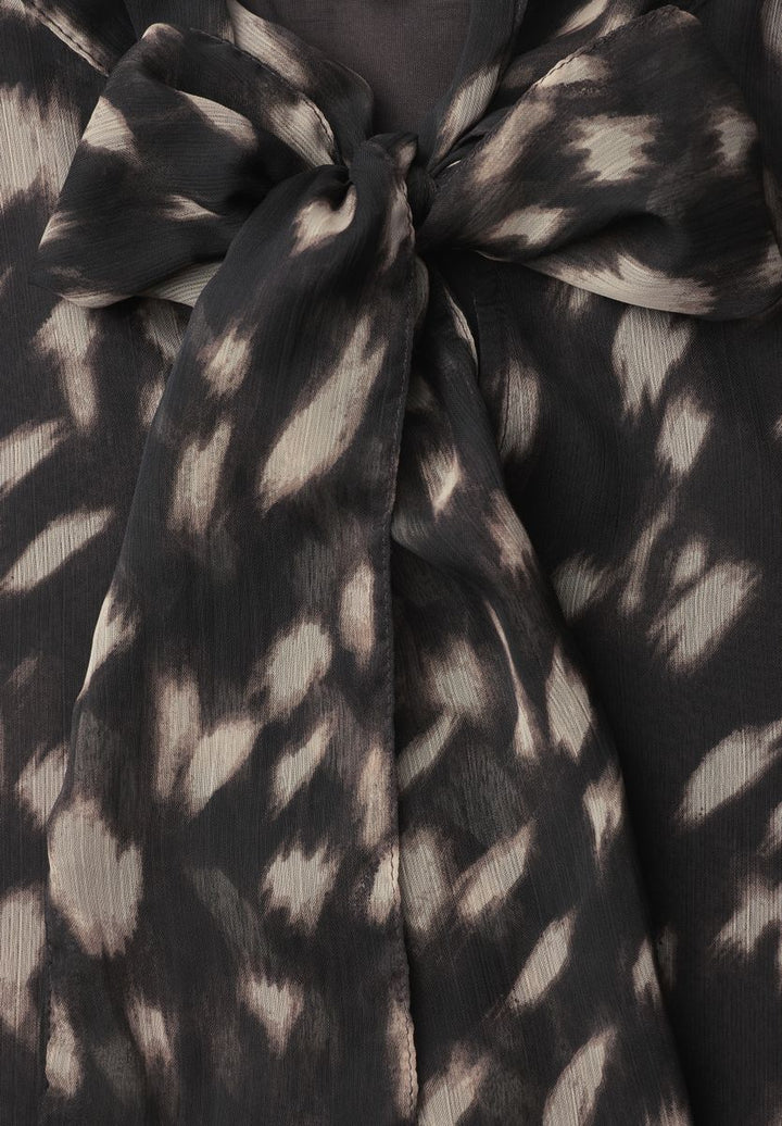 Langarm Bluse aus Chiffon mit Schleifendetail