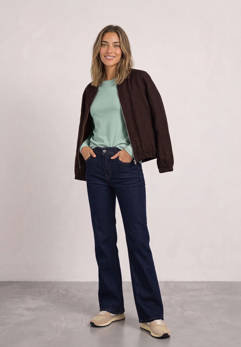 Basic Shirt mit U-Boot-Ausschnitt