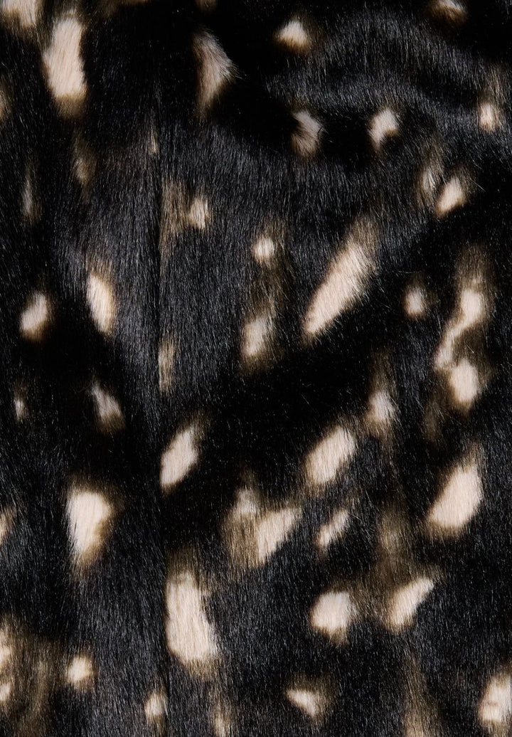 Knielanger Fake-Fur Rock mit Muster