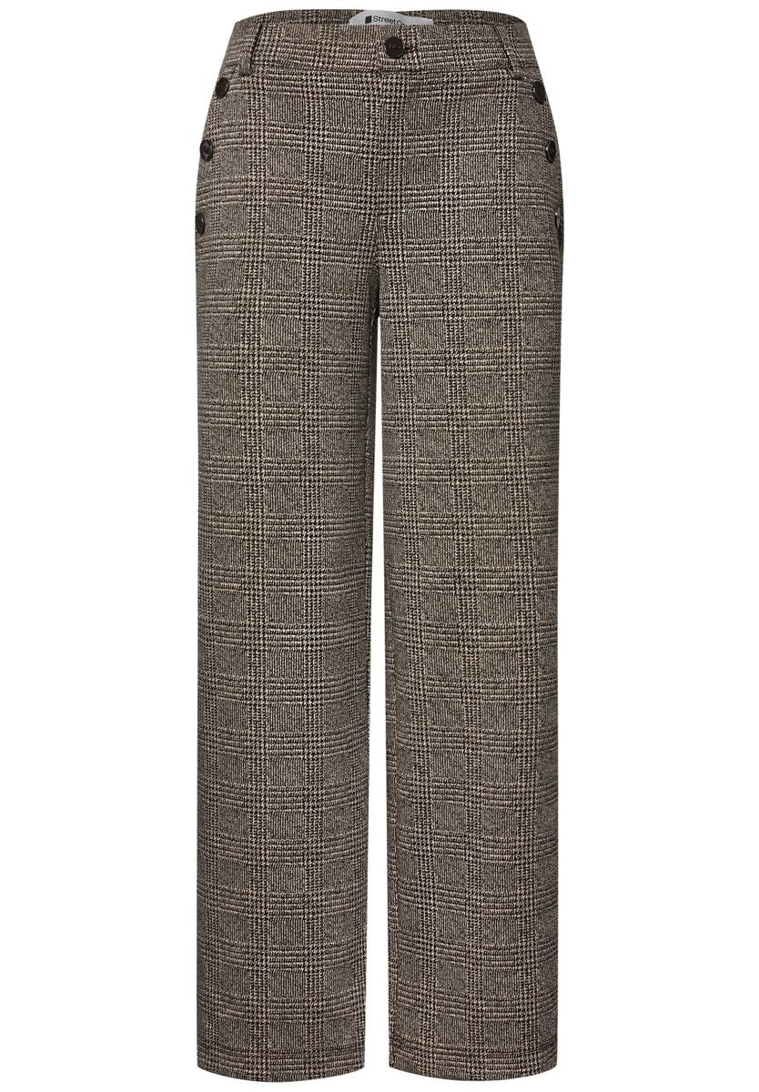 Straight Leg Hose mit Karomuster und Knöpfen