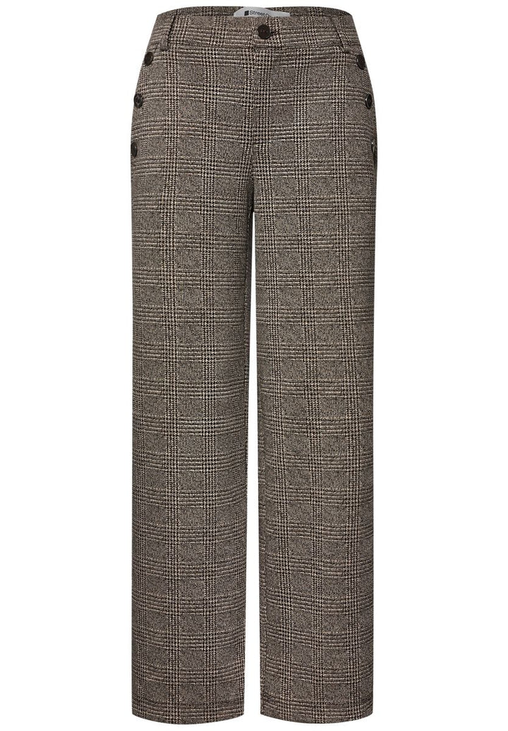 Straight Leg Hose mit Karomuster und Knöpfen