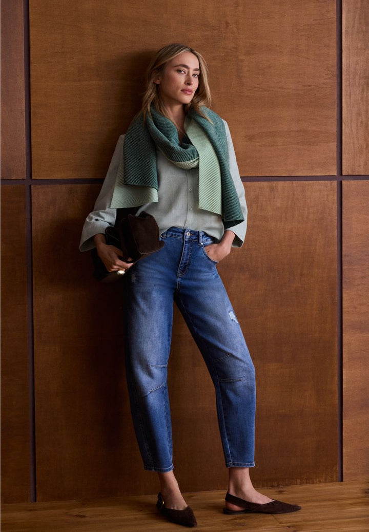 Schal im Two-Tone-Look mit Falten