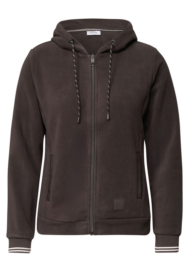Langarm Fleece Jacke mit Kapuze