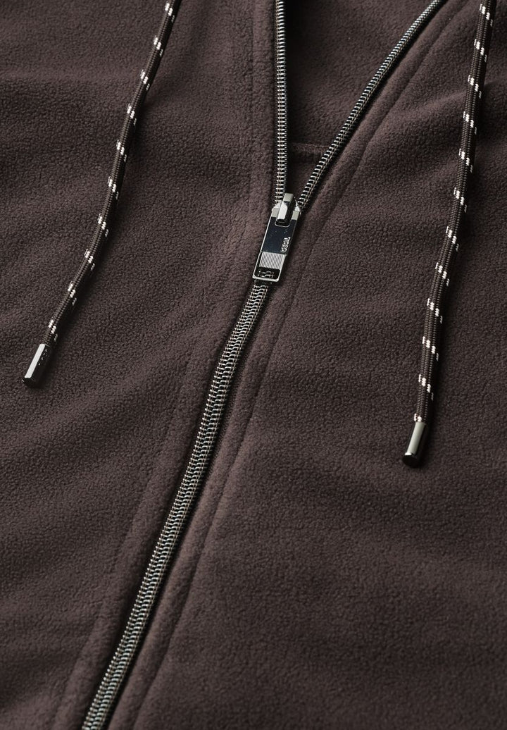 Langarm Fleece Jacke mit Kapuze