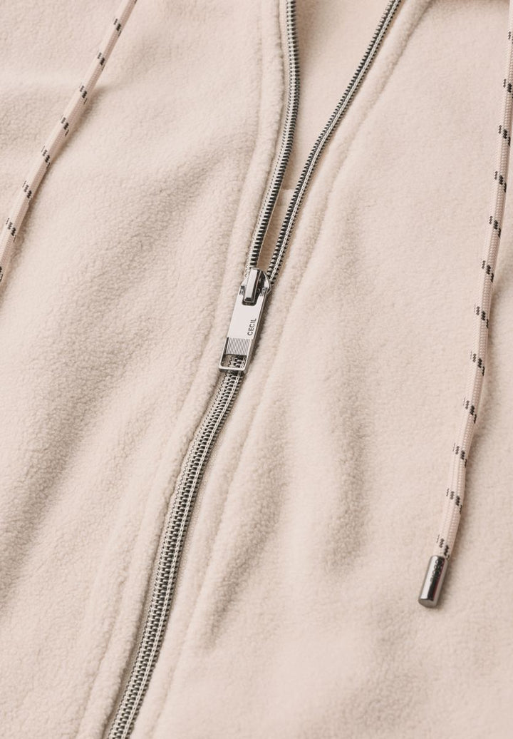 Langarm Fleece Jacke mit Kapuze