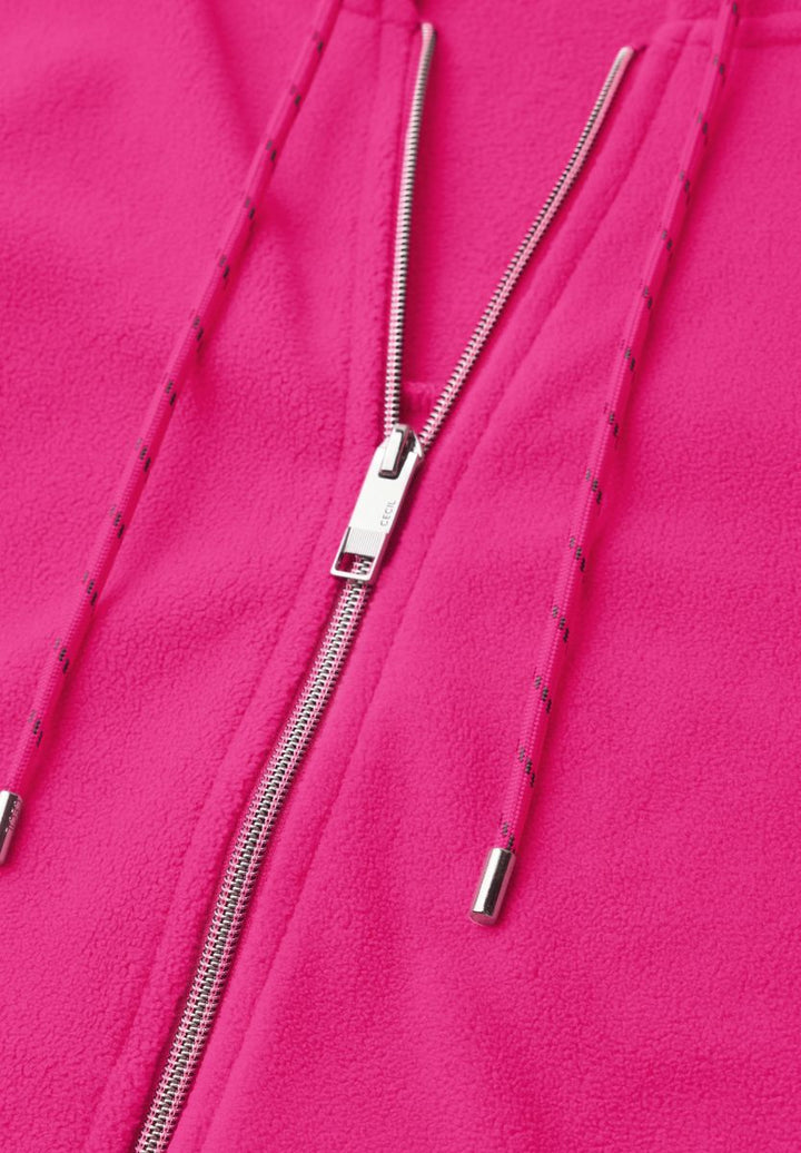 Langarm Fleece Jacke mit Kapuze