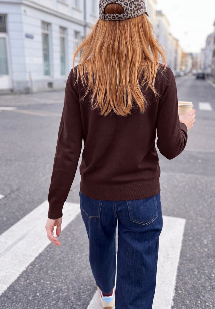 Langarm Pullover mit Schalkragen