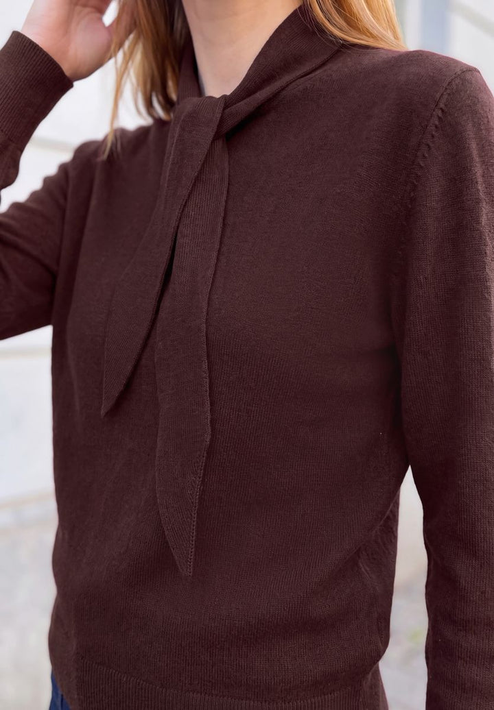 Langarm Pullover mit Schalkragen