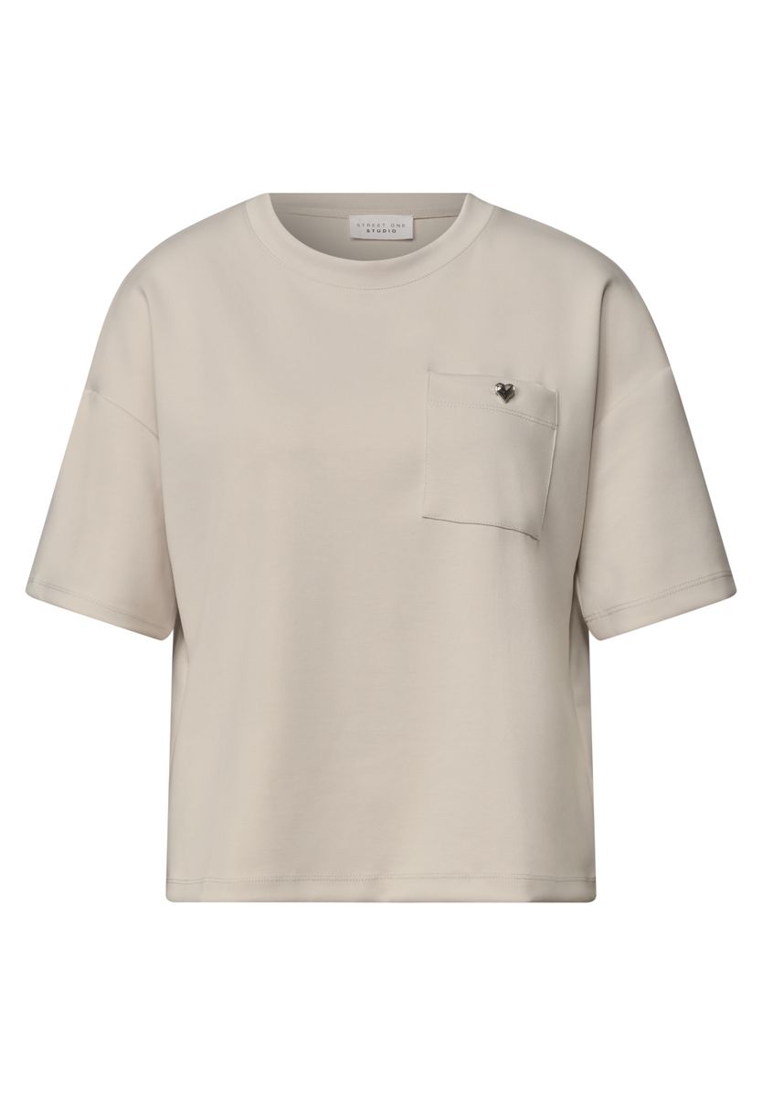 T-Shirt im Silk-Look mit Brusttasche