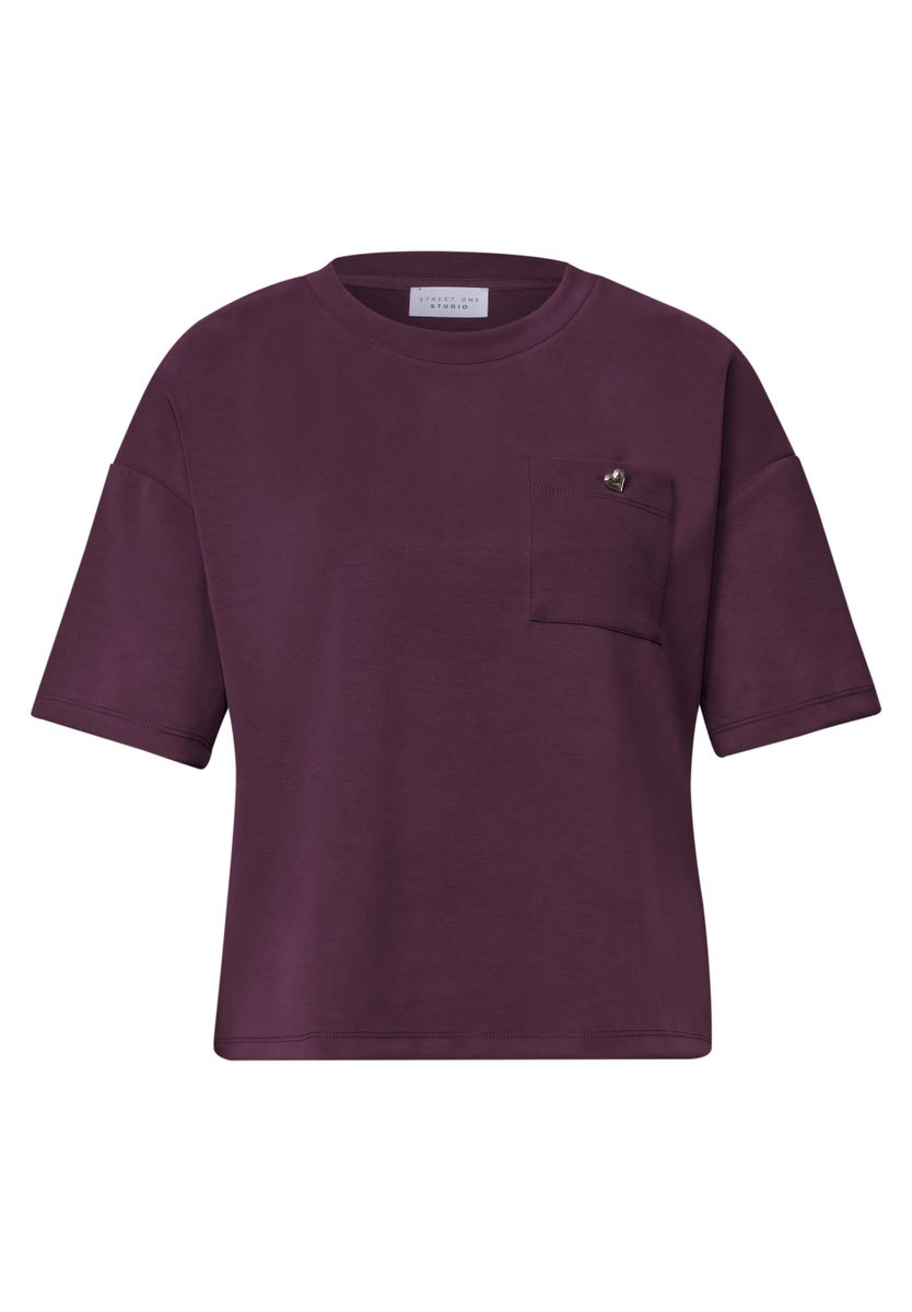T-Shirt im Silk-Look mit Brusttasche
