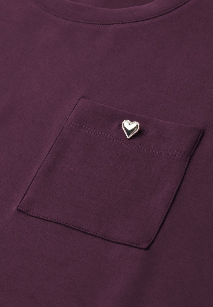T-Shirt im Silk-Look mit Brusttasche