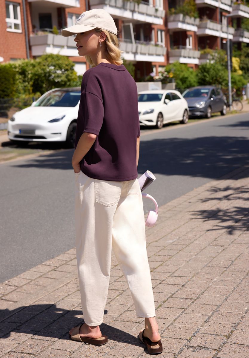 T-Shirt im Silk-Look mit Brusttasche