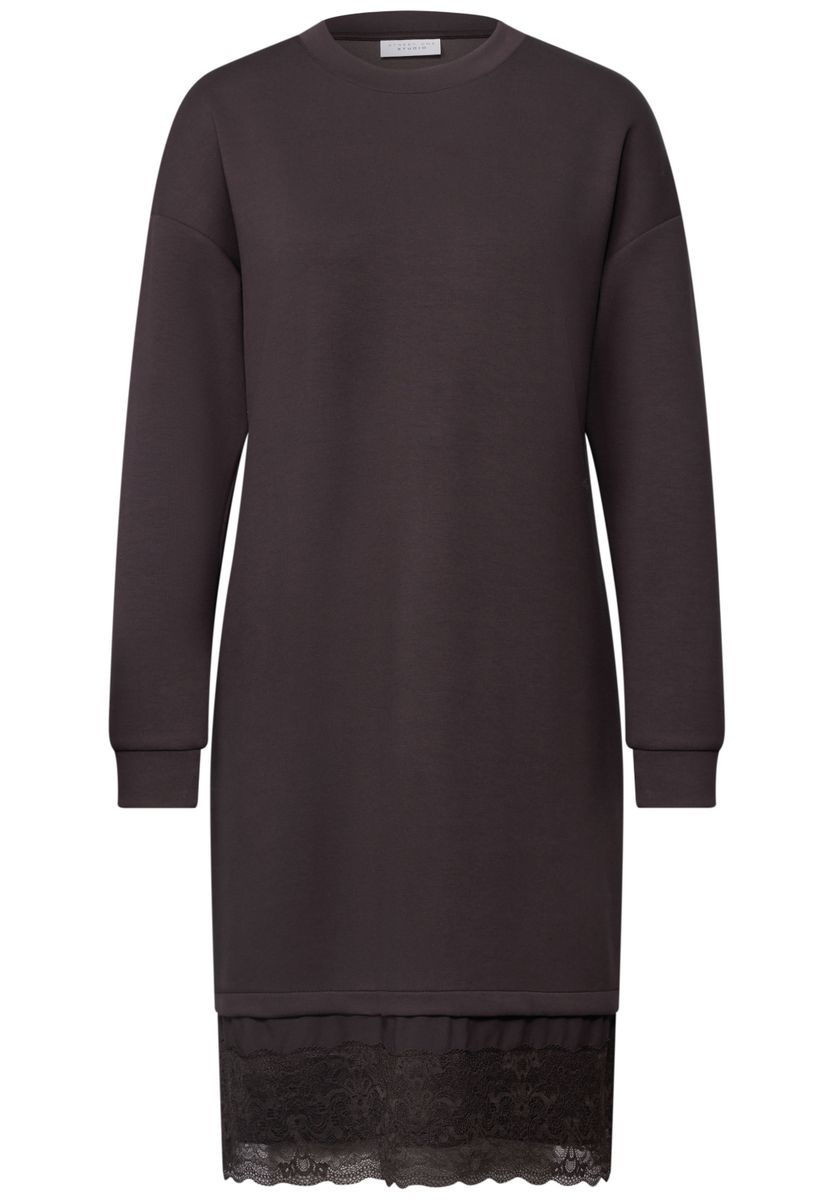 Minikleid mit Spitzendetail am Saum