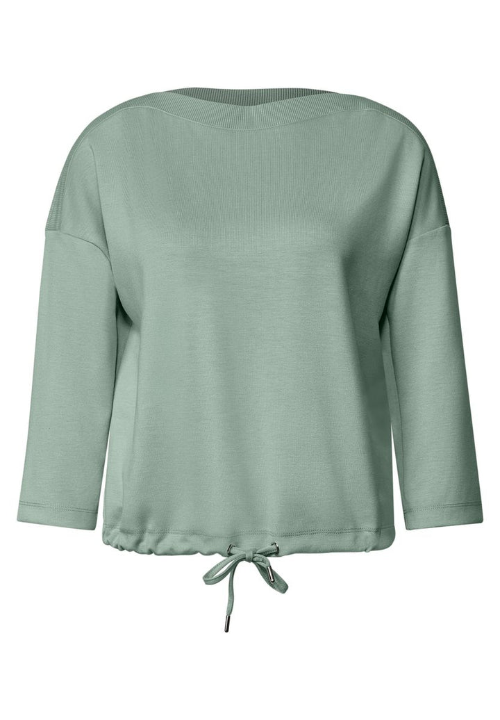 3/4-Arm Shirt mit Boat Neck und Tunnelzug